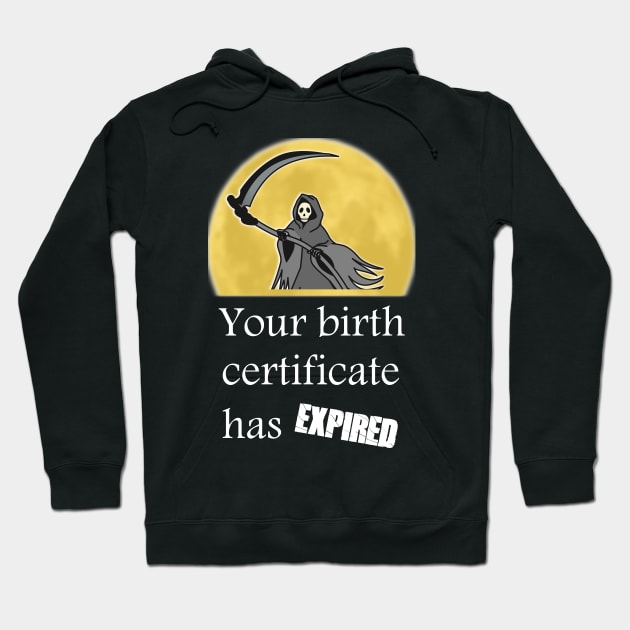 Your birth certificate has expired. Hoodie by Slap Cat Designs